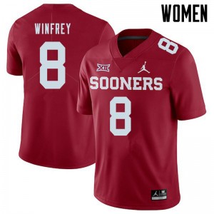 Women Perrion Winfrey Crimson OU Jordan Brand College Football #8 Jersey 884817-133