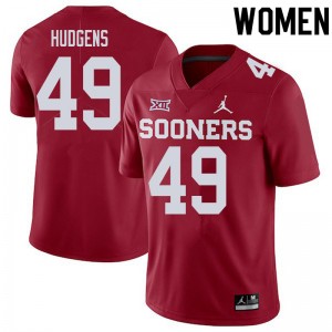 Women Pierce Hudgens Crimson Oklahoma Sooners College Football #49 Jersey 704624-684