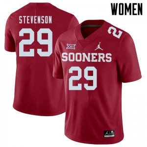 Women Rhamondre Stevenson Crimson Oklahoma Sooners Jordan Brand College Football #29 Jersey 502620-359