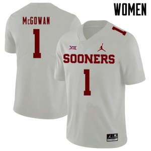 Women Seth McGowan White Oklahoma Jordan Brand College Football #1 Jersey 839440-170