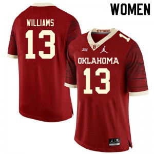 Women Caleb Williams Retro Oklahoma Sooners College Football #13 Jersey 899069-378