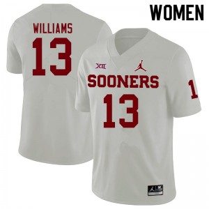 Women Caleb Williams White Oklahoma College Football #13 Jersey 213140-613