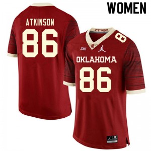 Women Colt Atkinson Retro OU Sooners College Football #86 Jersey 180480-716