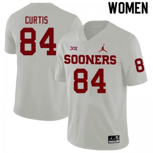 Women Davion Curtis White Oklahoma Sooners College Football #84 Jersey 152495-940