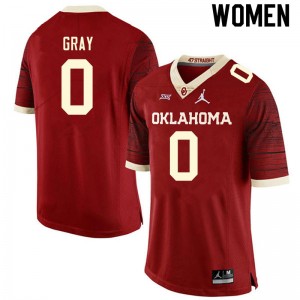 Women Eric Gray Retro Oklahoma College Football #0 Jersey 541794-601