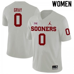 Women Eric Gray White OU Sooners College Football #0 Jersey 354583-915