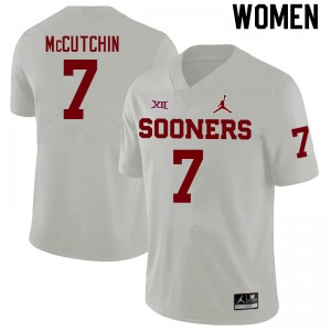 Women Latrell McCutchin White OU College Football #7 Jersey 551201-126