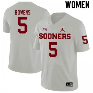 Women Micah Bowens White OU Sooners College Football #5 Jersey 978496-842