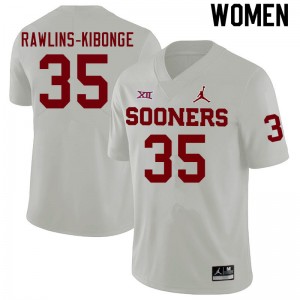 Women Nathan Rawlins-Kibonge White Oklahoma College Football #35 Jersey 506977-852