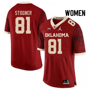 Women Austin Stogner Retro OU Sooners College Football #81 Jersey 783486-988