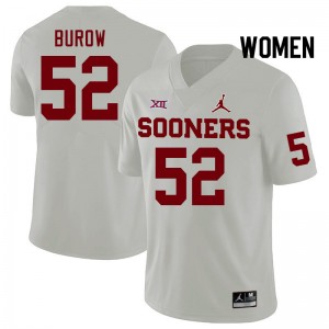 Women Avery Burow White Oklahoma Sooners College Football #52 Jersey 578292-761