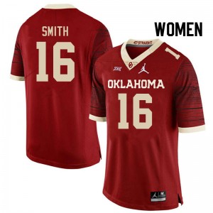 Women Blake Smith Retro OU Sooners College Football #16 Jersey 697219-719