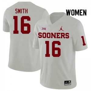 Women Blake Smith White Oklahoma Sooners College Football #16 Jersey 591755-351