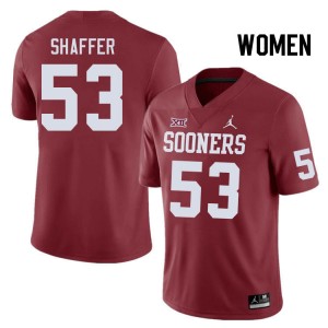Women Caleb Shaffer Crimson OU College Football #53 Jersey 995048-547