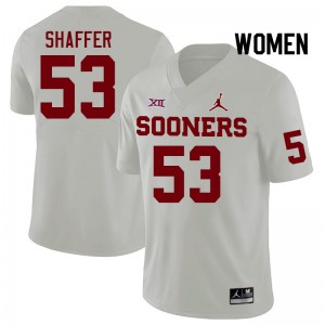 Women Caleb Shaffer White Sooners College Football #53 Jersey 685816-554