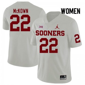 Women Chapman McKown White Oklahoma College Football #22 Jersey 753659-407