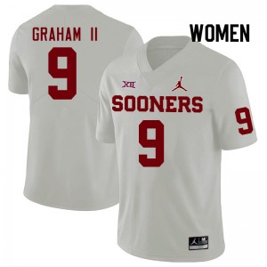 Women D.J. Graham II White OU Sooners College Football #9 Jersey 633223-812