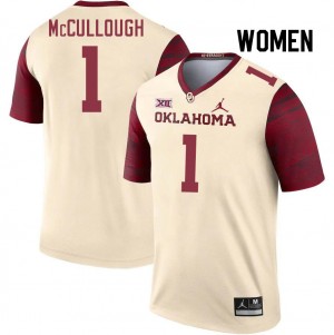 Women Dasan McCullough Cream Oklahoma College Football #1 Jersey 504119-654