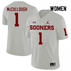 Women Dasan McCullough White Sooners College Football #1 Jersey 717671-695