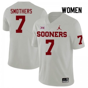 Women Daylan Smothers White Oklahoma Sooners College Football #7 Jersey 188785-118