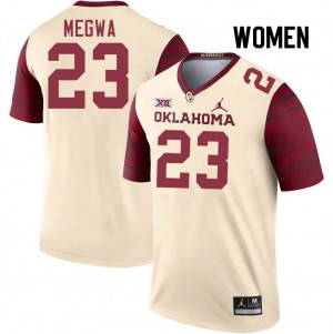 Women Emeka Megwa Cream OU Sooners College Football #23 Jersey 323863-408