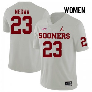 Women Emeka Megwa White Oklahoma College Football #23 Jersey 484099-393