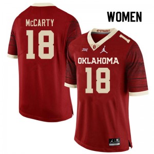 Women Erik McCarty Retro OU College Football #18 Jersey 407742-204