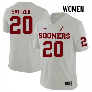 Women Jacob Switzer White OU Sooners College Football #20 Jersey 739467-716