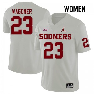 Women Jasiah Wagoner White Oklahoma College Football #23 Jersey 326516-756