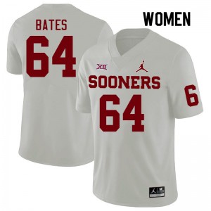 Women Joshua Bates White OU Sooners College Football #64 Jersey 562660-948