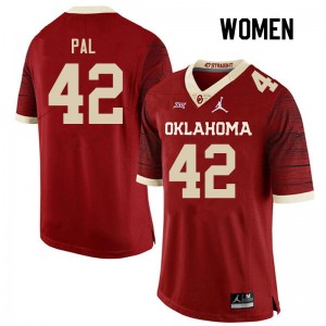 Women Jozsef Pal Retro Sooners College Football #42 Jersey 883800-730