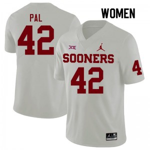Women Jozsef Pal White OU Sooners College Football #42 Jersey 687808-607