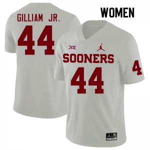 Women Kelvin Gilliam Jr. White Sooners College Football #44 Jersey 385839-376