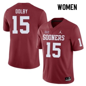 Women Kendel Dolby Crimson OU College Football #15 Jersey 667765-454