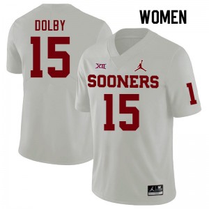 Women Kendel Dolby White Sooners College Football #15 Jersey 852374-286