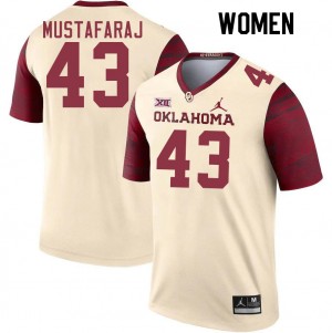 Women Redi Mustafaraj Cream Oklahoma College Football #43 Jersey 361107-970