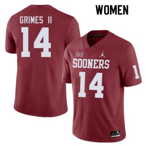 Women Reggie Grimes II Crimson OU College Football #14 Jersey 635023-132