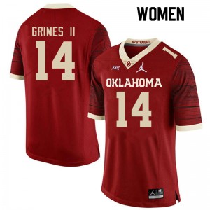 Women Reggie Grimes II Retro Oklahoma Sooners College Football #14 Jersey 362745-918
