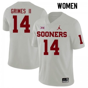 Women Reggie Grimes II White OU College Football #14 Jersey 593420-505