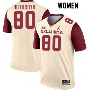 Women Rondell Bothroyd Cream Oklahoma College Football #80 Jersey 245017-217