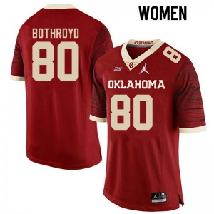Women Rondell Bothroyd Retro Oklahoma College Football #80 Jersey 213951-618