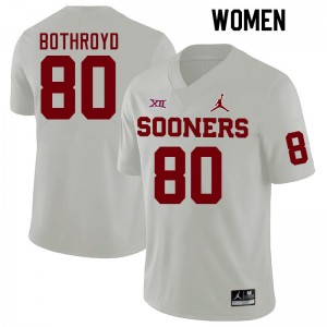 Women Rondell Bothroyd White Oklahoma College Football #80 Jersey 808488-443