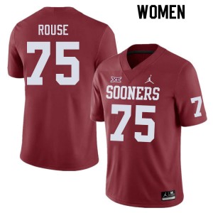 Women Walter Rouse Crimson Sooners College Football #75 Jersey 522614-910