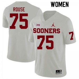 Women Walter Rouse White OU College Football #75 Jersey 174628-753