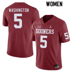 Women Woodi Washington Crimson OU College Football #5 Jersey 747432-542