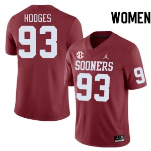 Women Ace Hodges Crimson Oklahoma Sooners 2024 SEC Conference #93 Jersey 767809-953