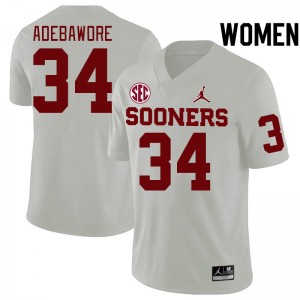 Women Adepoju Adebawore White OU 2024 SEC Conference College Football #34 Jersey 363943-326