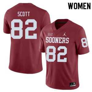 Women Adrian Scott Crimson Oklahoma Sooners College Football #82 Jersey 872950-499