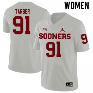 Women Alton Tarber White Oklahoma College Football #91 Jersey 764674-742