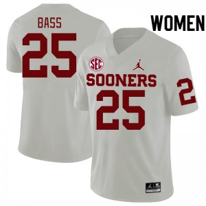 Women Andy Bass White OU Sooners 2024 SEC Conference College Football #25 Jersey 893713-478
